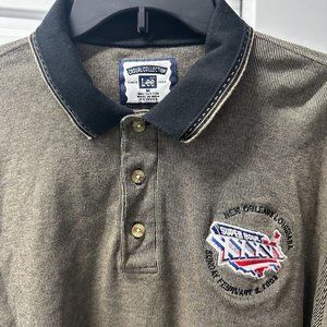 2002 Super Bowl Polo Lee Casual Collection Football Game Patriots vs. Rams